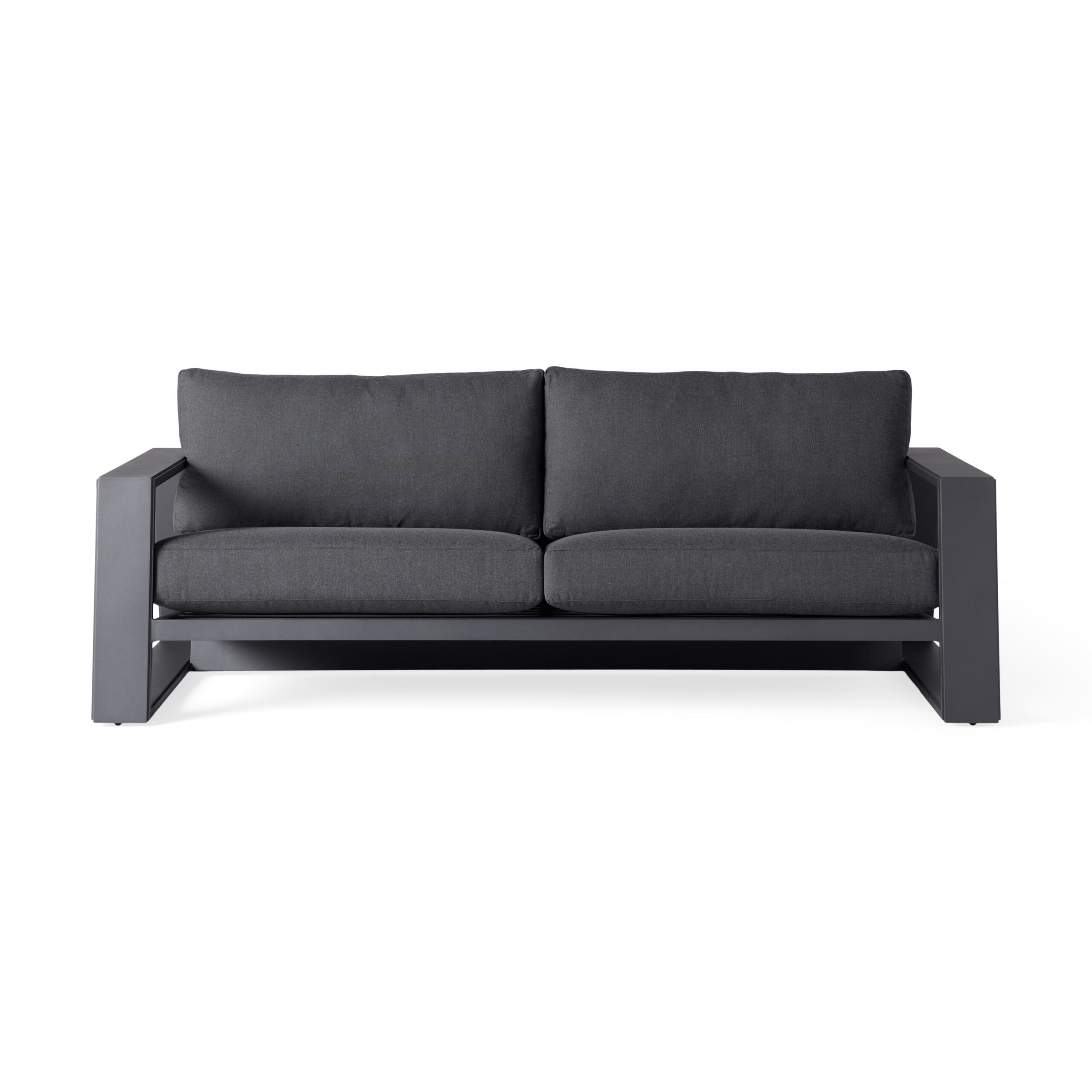 1 Canyon Outdoor Aluminum Sofa in Rosemount Graphite - Image 1