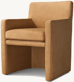 Mattia Track Leather Dining Armchair - Image 2