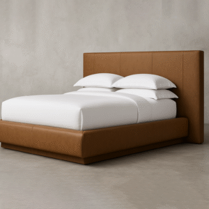 Mulholland Extended Fully Upholstered Leather Panel Bed - Image 2