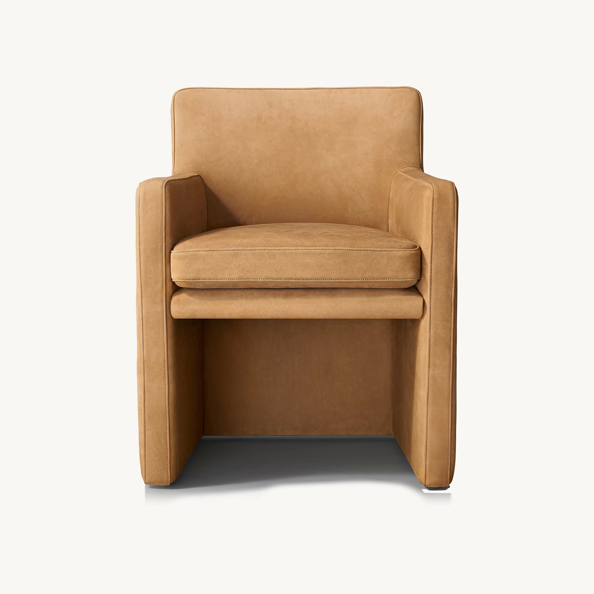 10002 Mattia Track Leather Dining Armchair - Image 1