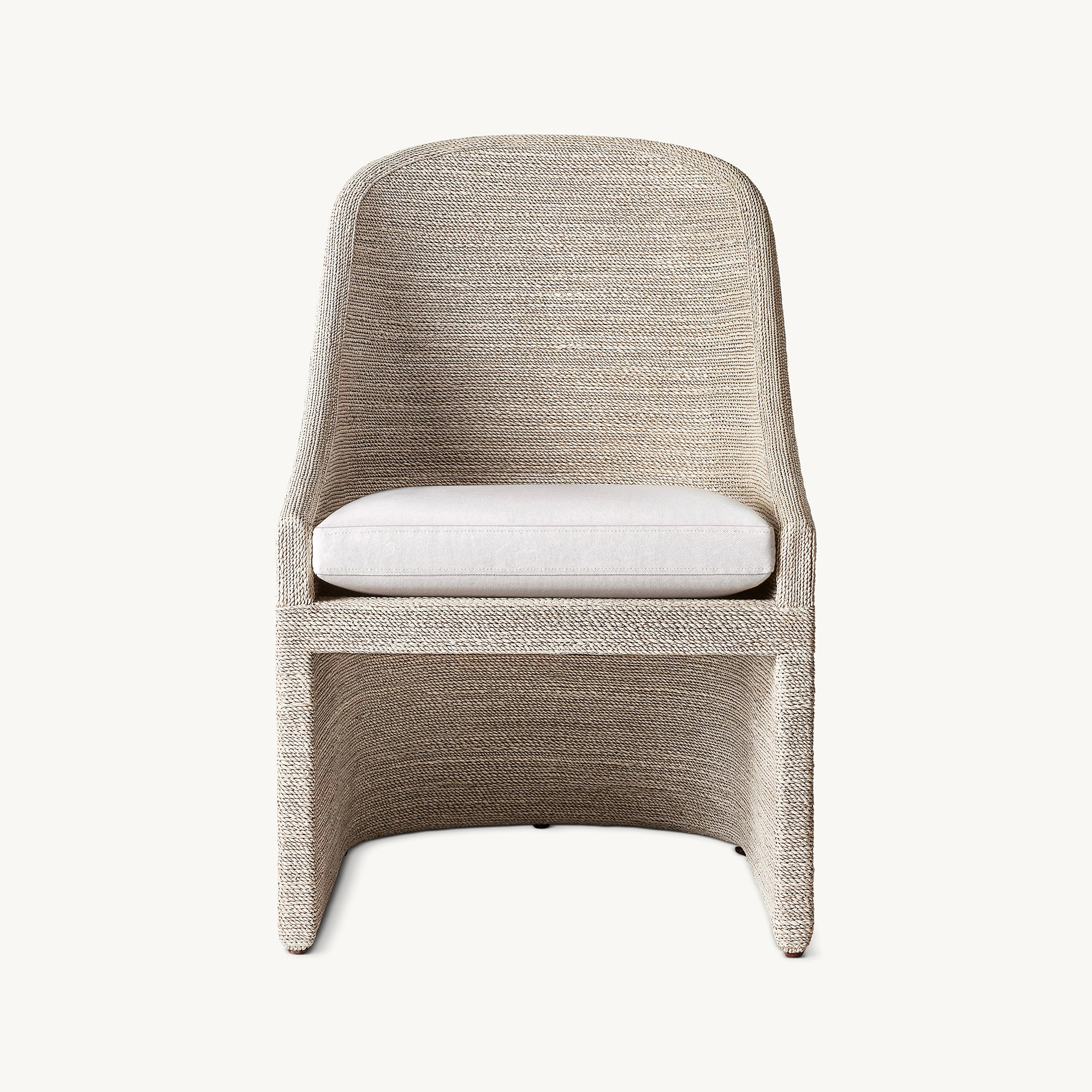 10002 Marisol Seagrass Woven Open-Base Slope Arm Dining Side Chair - Image 1