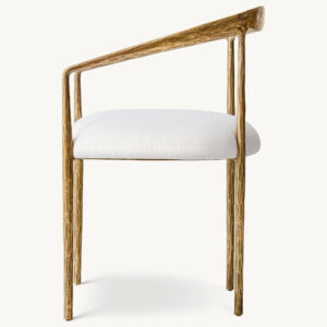 Thaddeus Curved Fabric Dining Armchair - Image 2