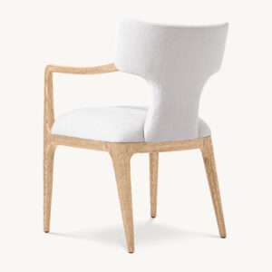 Ligné Upholstered Fabric Dining Armchair - Image 2