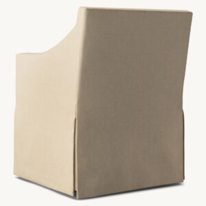 Low Belgian Slope Arm Slipcovered Dining Armchair - Image 3