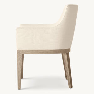 Morgan Curved-Back Track Arm Fabric Dining Armchair - Image 2