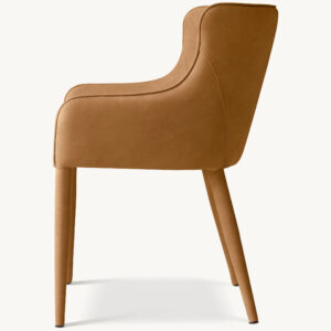 Nicola Slope Arm Vegan Leather Dining Armchair - Image 3