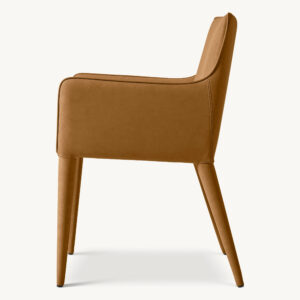 Nicola Track Arm Vegan Leather Dining Armchair - Image 2