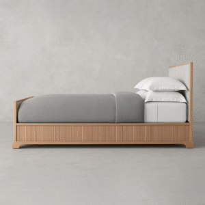 Genevieve Reeded Fabric Panel Bed with Footboard - Image 3