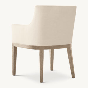 Morgan Curved-Back Track Arm Fabric Dining Armchair - Image 3