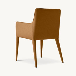 Nicola Track Arm Vegan Leather Dining Armchair - Image 3