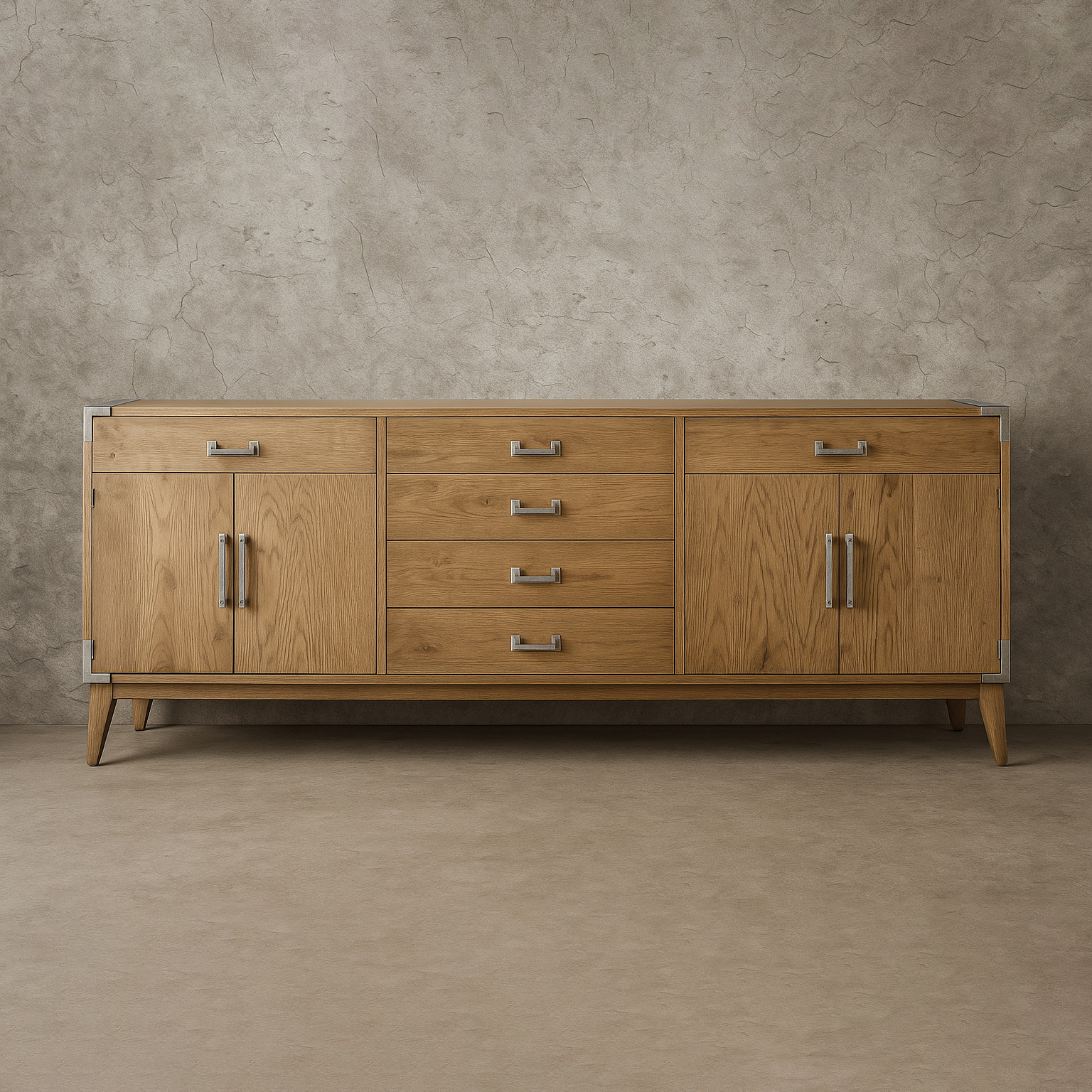 10008_new_bg Cayden Campaign 4-Door Sideboard With Drawers - Image 1