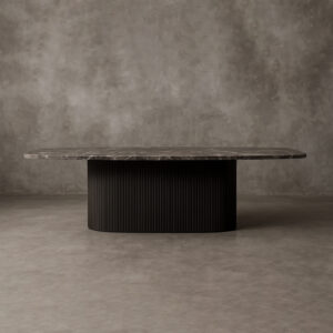 Mulholland Stone Rectangular Pedestal Dining Table - Image 3