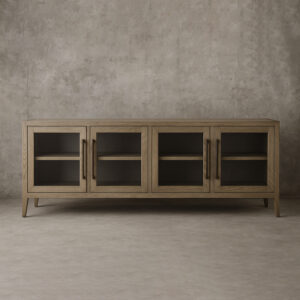French Contemporary Glass 4-door Sideboard - Image 2