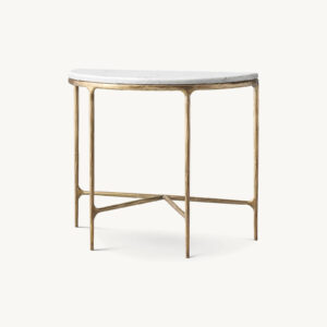 Thaddeus Marble Demilune Console Table - Image 2