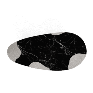 Ophelia Nero Marquina Marble And Black Dining Table - Image 3