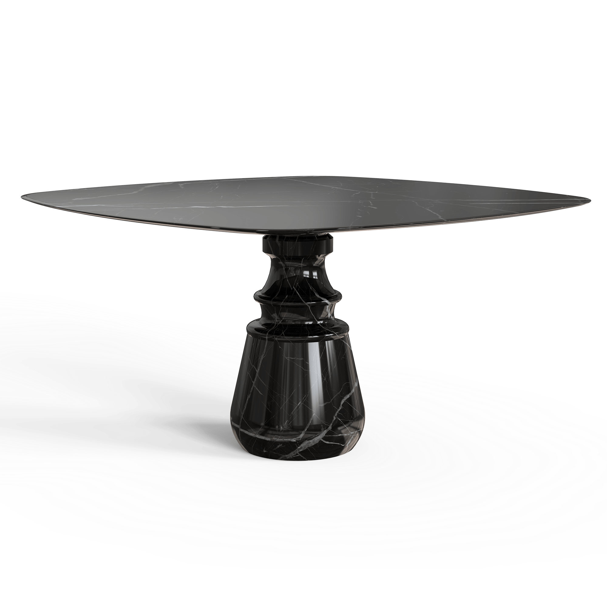 2ca84792-279c-4524-8bc0-54dac5db8891 Pietra Square Nero Marquina Dining Table - Image 1