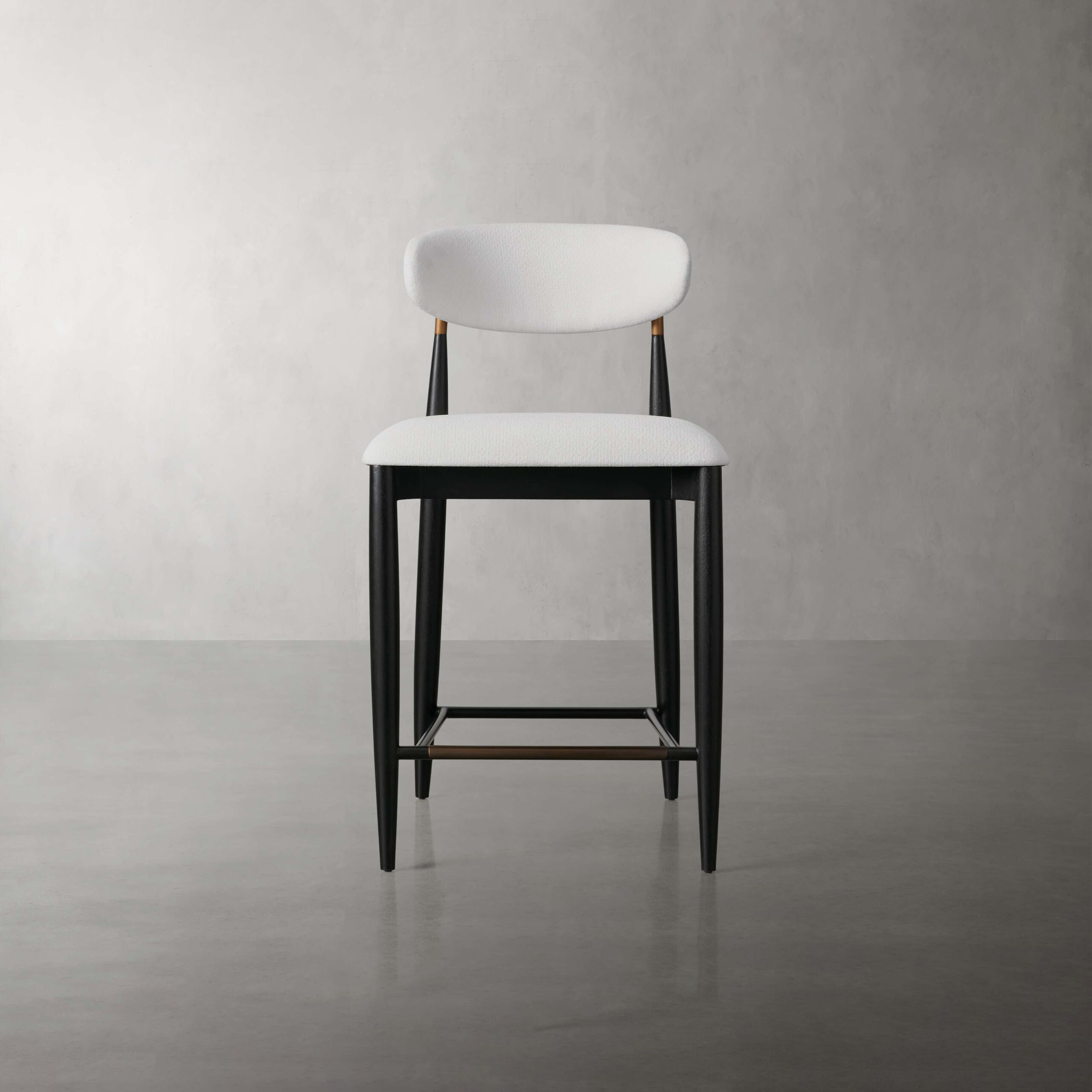 30JAGALCBBDS_N240108 Jagger Armless Stool in Black with Antique Brass - Image 1