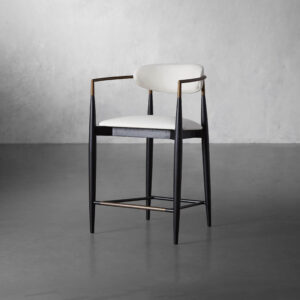 Jagger Stool in Black with Antique Brass - Image 2
