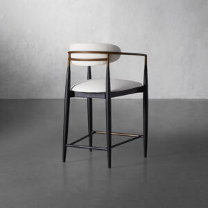 Jagger Stool in Black with Antique Brass - Image 3