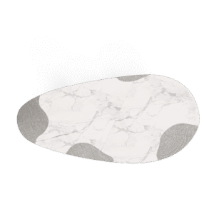 Ophelia Carrara Marble And Silver Dining Table - Image 2