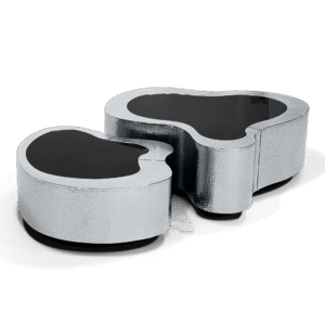 Wave Hammered Stainless Steel Center Table - Image 2