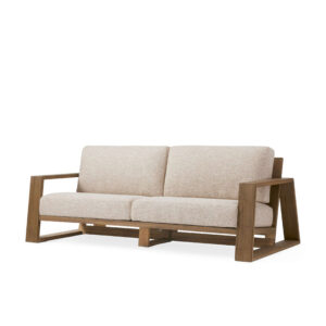 Canyon Outdoor Teak Sofa in Weathered Fawn - Image 2