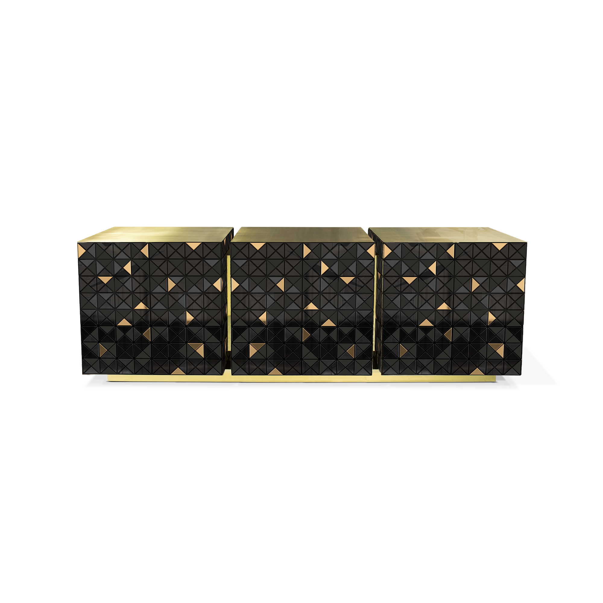 72ccecae-5ef8-4262-bd5b-ab2cf6807f7f Pixel Black & Gold Sideboard - Image 1
