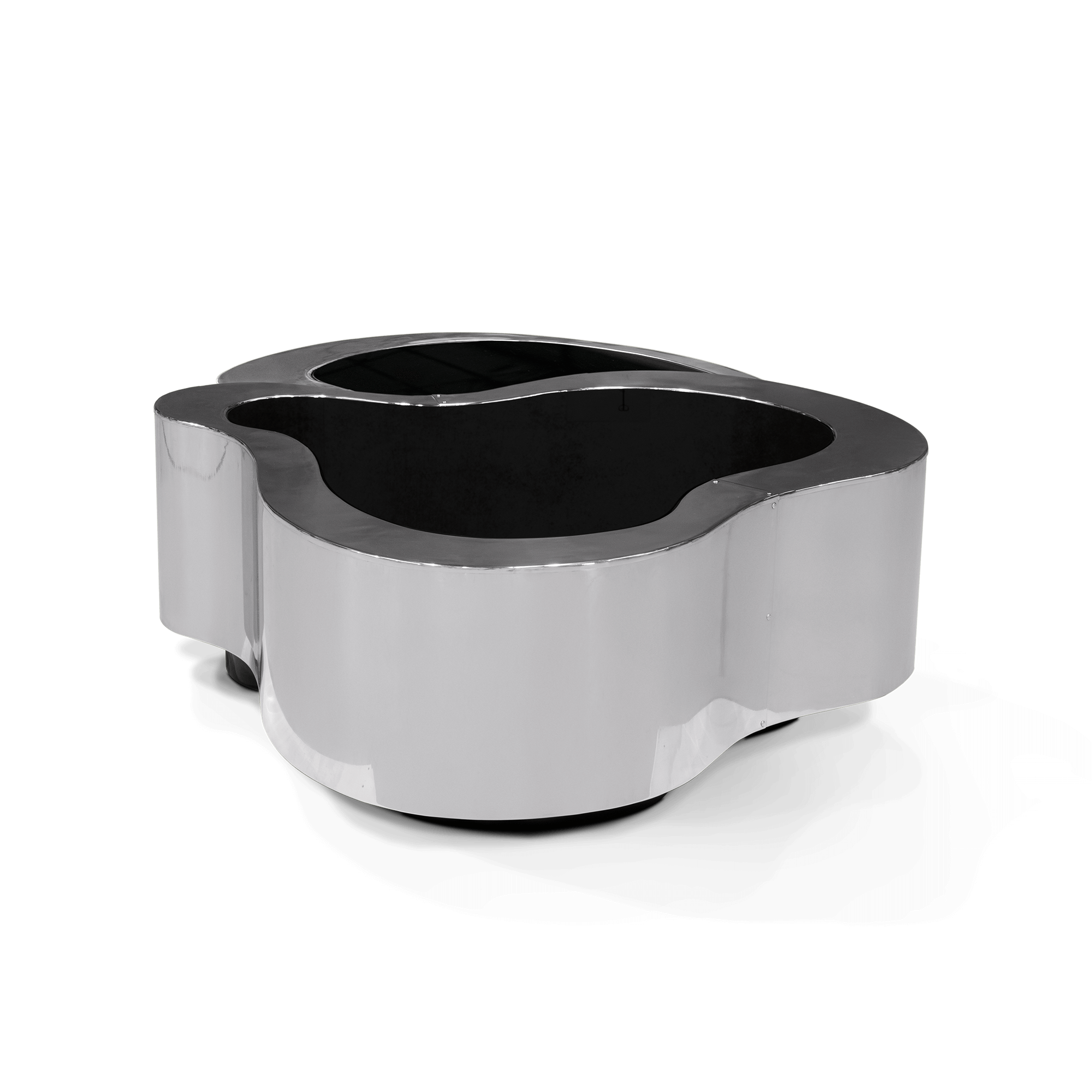 880f4bea-24d1-4e80-bf75-b6ce7fa464f7 Wave Polished Stainless Steel Center Table - Image 1