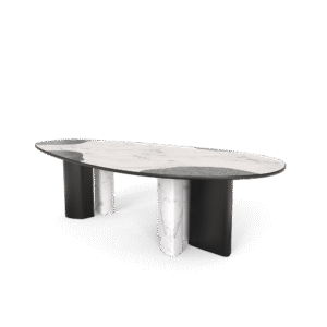 Ophelia Carrara Marble And Black Dining Table - Image 4