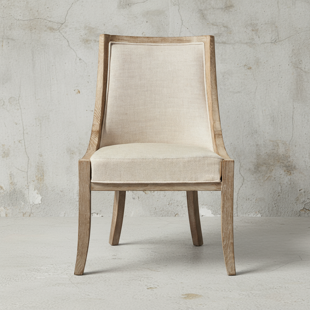 19th C. French Empire Fabric Dining Armchair - Image 1