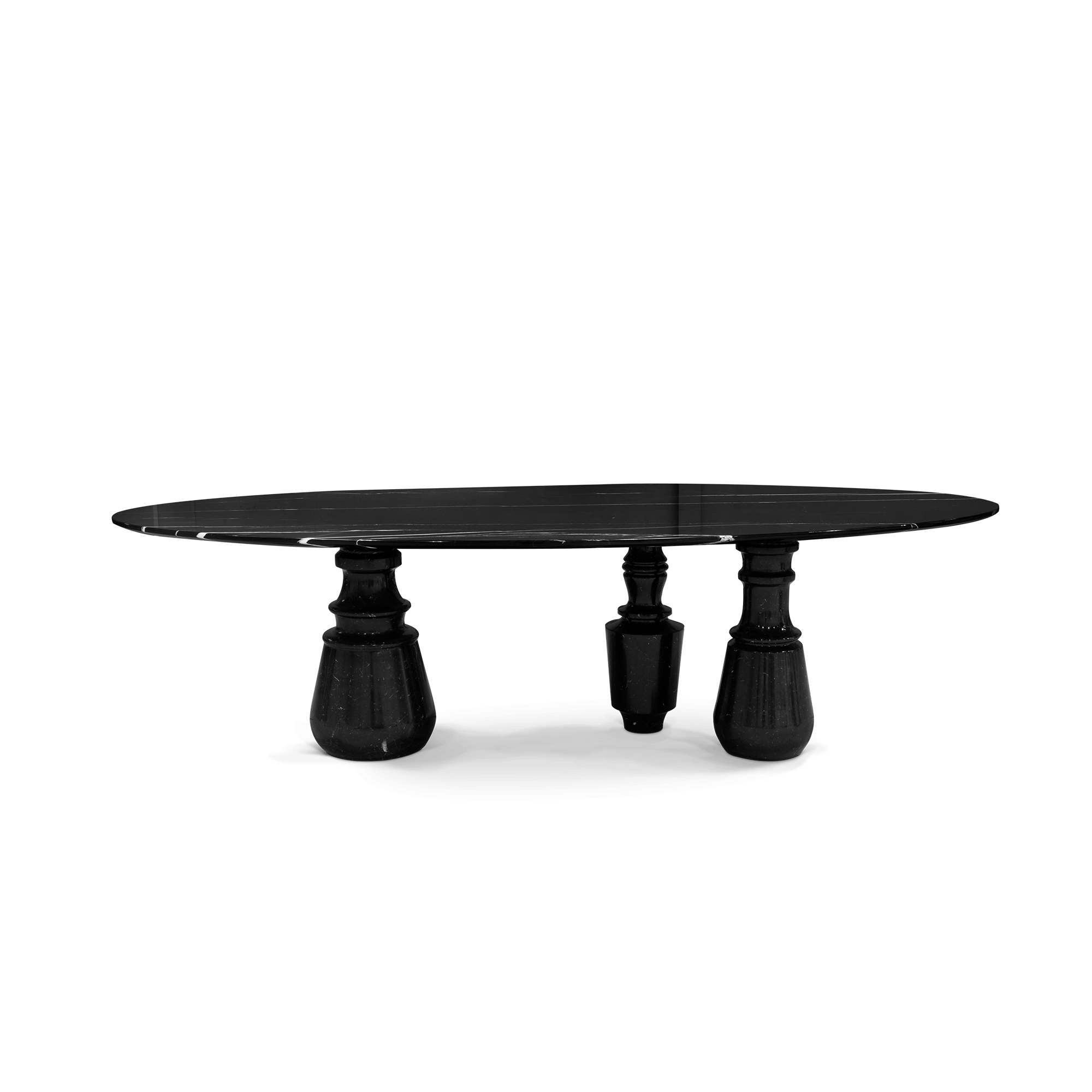 dfe19168-5b74-4163-bfa4-885009398e77 Pietra Oval Xl Nero Marquina Dining Table - Image 1