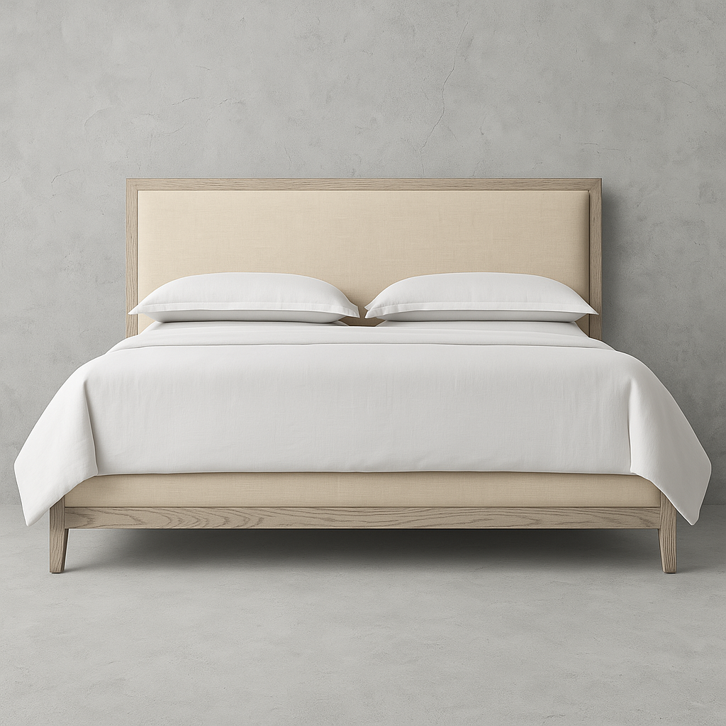 processed_10001 French Contemporary Fabric Panel Bed - Image 1