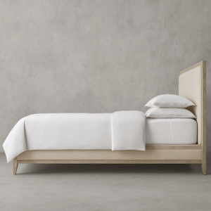 French Contemporary Fabric Panel Bed - Image 2