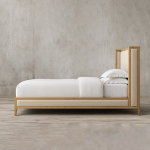 French Contemporary Fabric Shelter Bed - Image 3