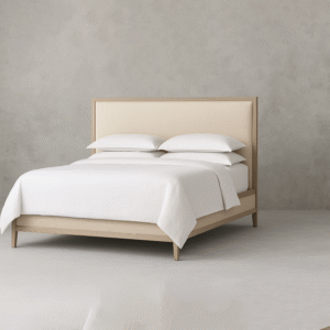 French Contemporary Fabric Panel Bed - Image 4