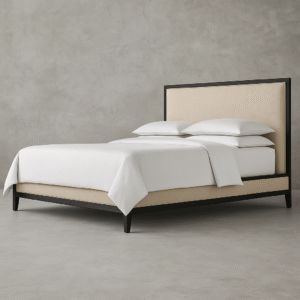 French Contemporary Fabric Panel Bed - Image 3