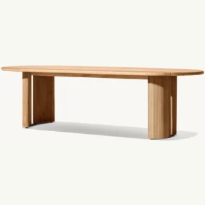 Striata Teak Rectangular Dining Table - Image 2