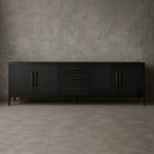 French Contemporary Glass 4-door Sideboard With Drawers - Image 6
