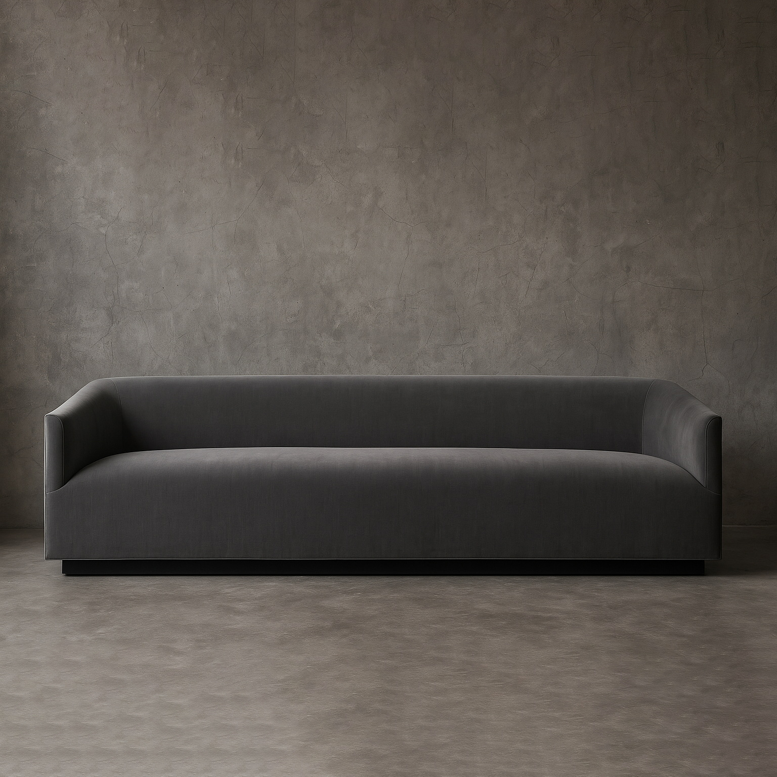 sofa_vintage_wall_1 1950s Italian Shelter Arm Sofa - Oak Base - Image 1