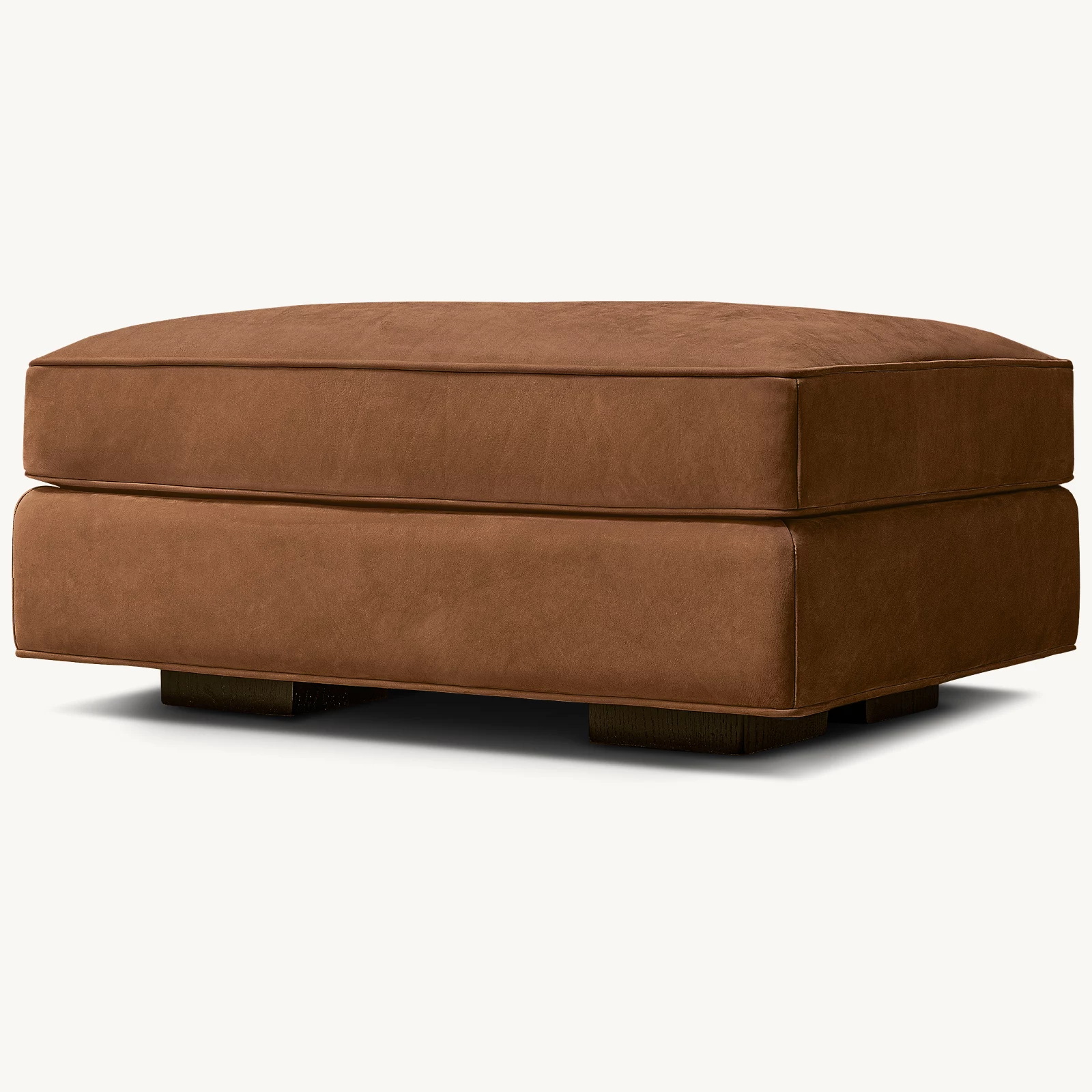 01 (1) Maddox Slim Arm Leather Ottoman - Image 1