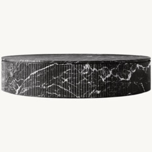 Byron Reeded Stone Round Coffee Table - Image 2