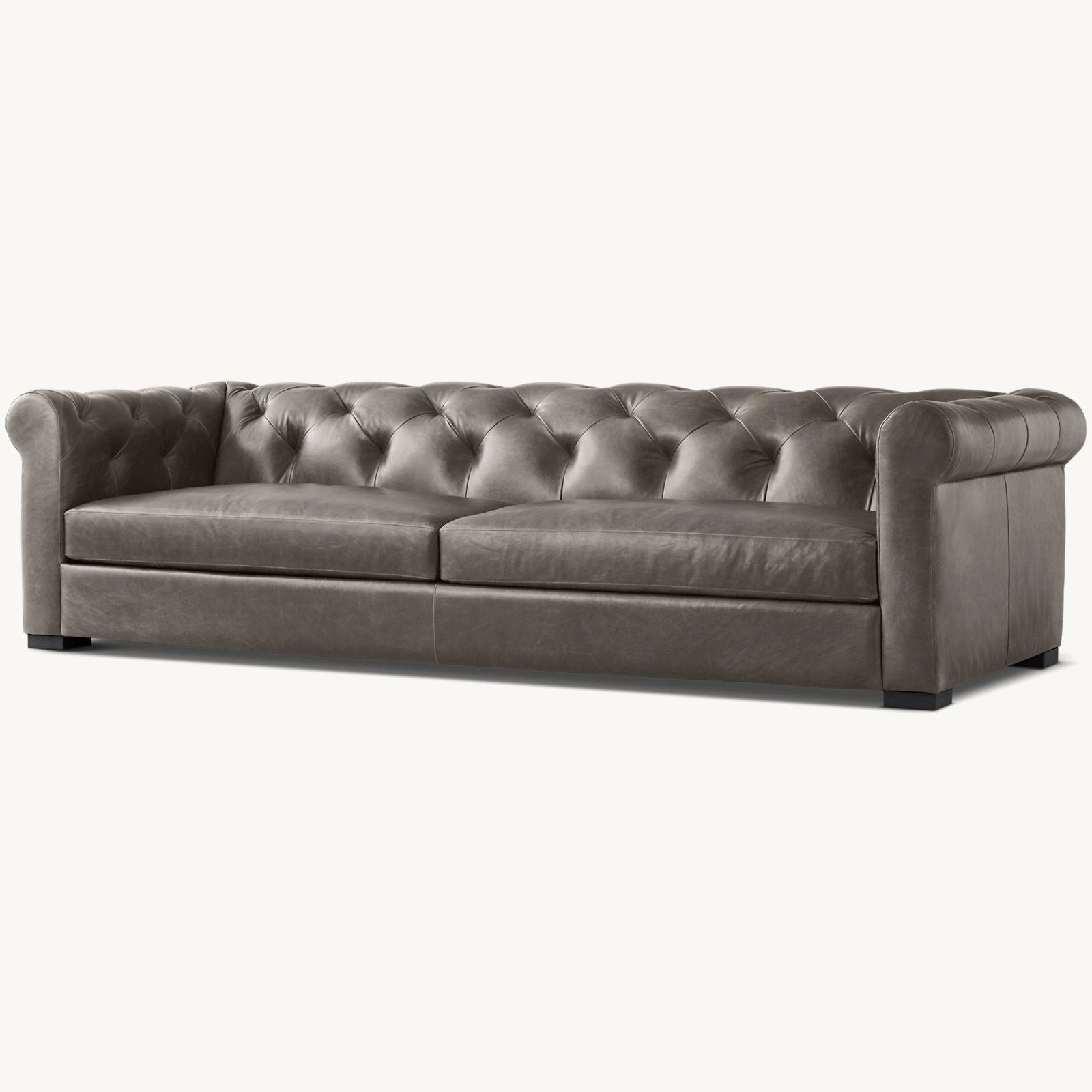 01 (2) Modena Leather Chesterfield 2 Cushion Sofa - Image 1