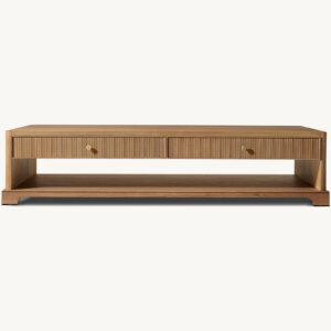 Genevieve Reeded Coffee Table With Drawers - Image 2
