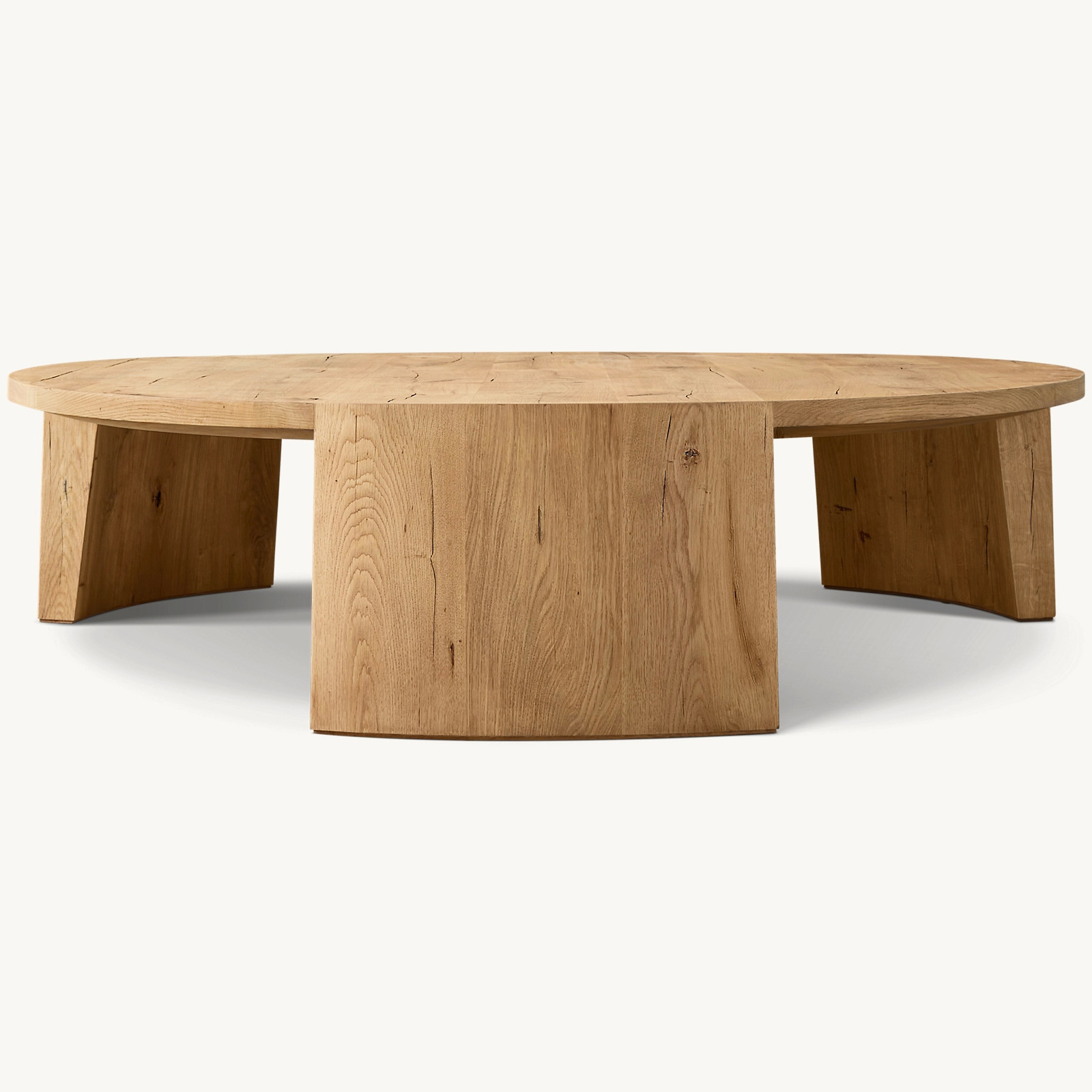 01 (9) Wyeth Oak Round Coffee Table - Image 1
