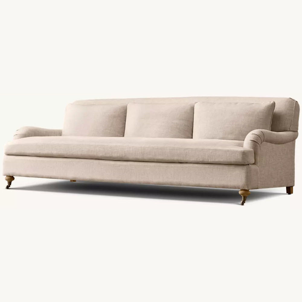 10002 Belgian Classic Roll Arm Bench Cushion Sofa - Image 1