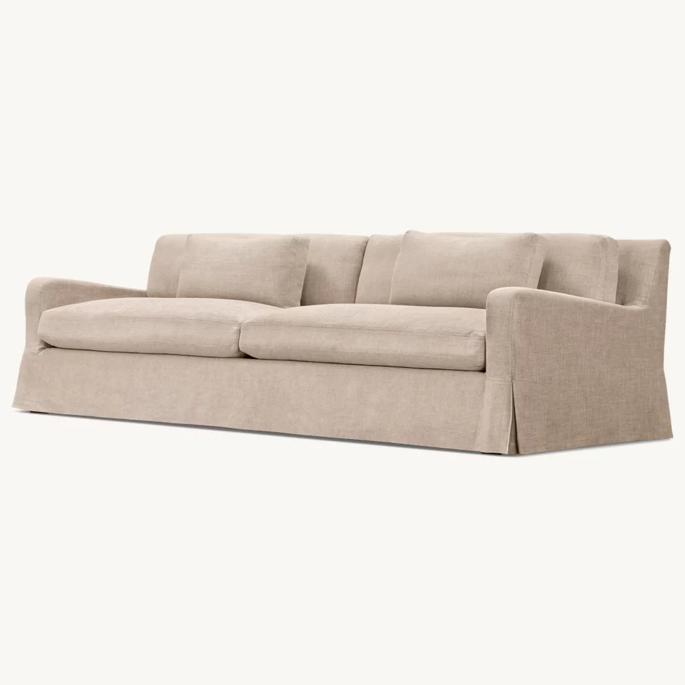10002 Belgian Slope Arm 2 Cushion Slipcovered Sofa - Image 1