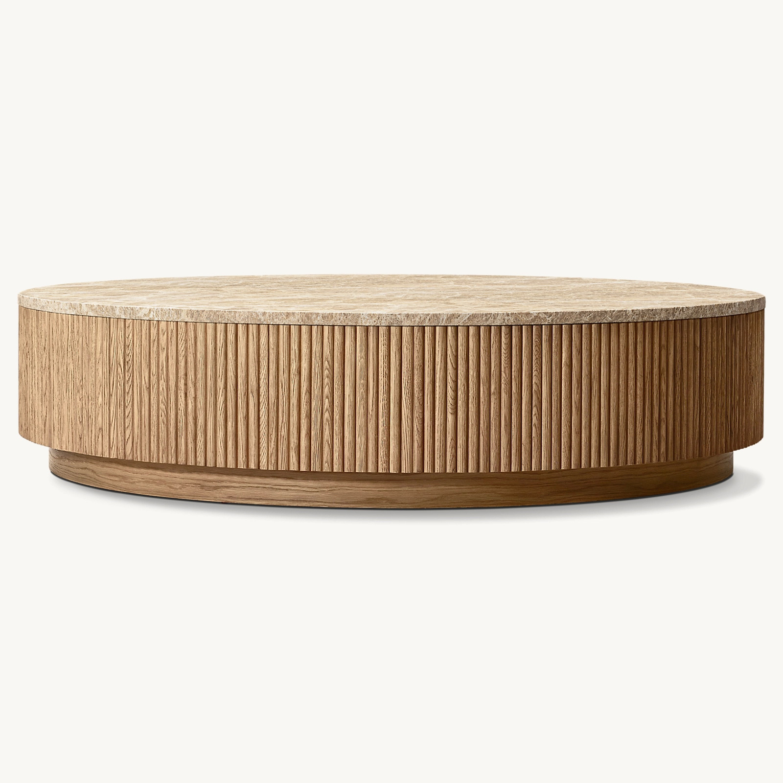 10009 Mulholland Stone Plinth Round Coffee Table - Image 1