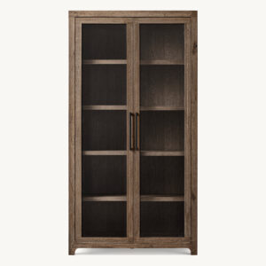 Davos Oak Glass Cabinet - Image 3