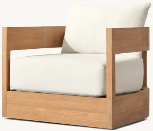 Balmain Teak Swivel Lounge Chair - Image 4