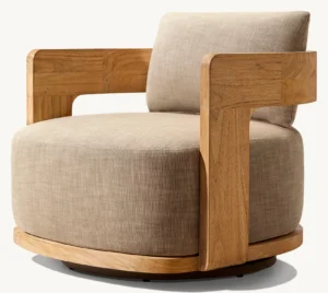 Bronte Teak Swivel Lounge Chair - Image 4